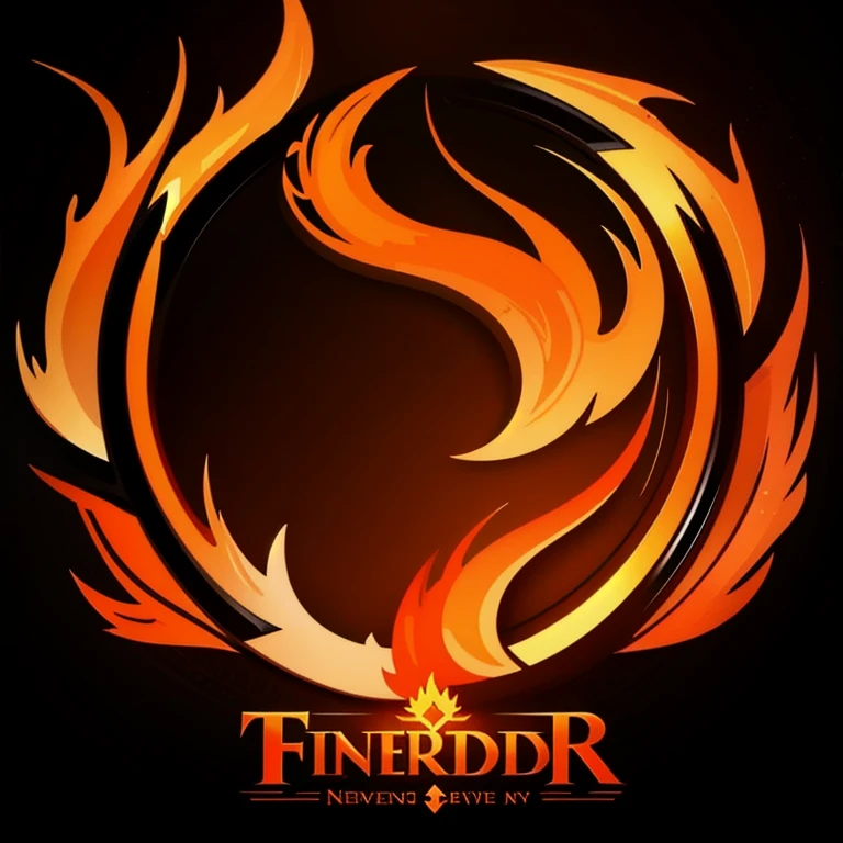 a logo using a detailed fire design, very simple for a fire faction in an RPG world, fire emblem, just orange color, mighty, bold, concentrated, Symmetrical, chic, high qualiy