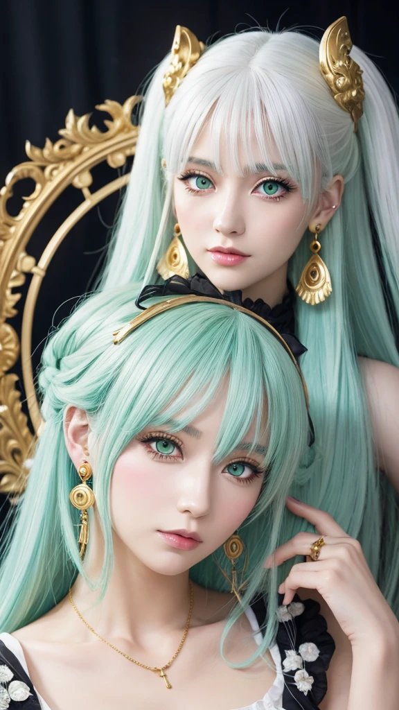 Green eyes and white hair、Anime characters with gold earrings, Anime drawings inspired by Eiichiro Oda, tumbler, Rococo, Today&#39;s featured anime is still, Close-up of a young anime girl, Young woman anime visual, 2 0 1 9 anime screenshots, Has a sharp gaze, Cute girl anime visuals, seven deadly sins anime, From 1 piece