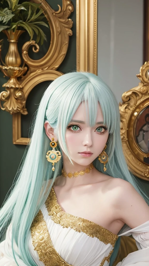 Green eyes and white hair、Anime characters with gold earrings, Anime drawings inspired by Eiichiro Oda, tumbler, Rococo, Today's featured anime is still, Close-up of a young anime girl, Young woman anime visual, 2 0 1 9 anime screenshots, Has a sharp gaze, Cute girl anime visuals, seven deadly sins anime, From 1 piece