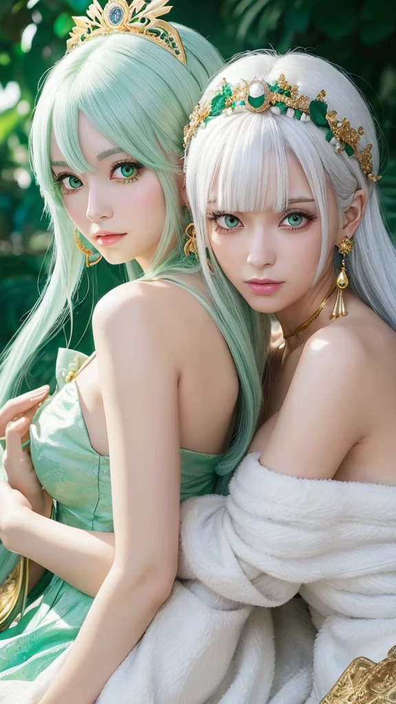 Green eyes and white hair、Anime characters with gold earrings, Anime drawings inspired by Eiichiro Oda, tumbler, Rococo, Today's featured anime is still, Close-up of a young anime girl, Young woman anime visual, 2 0 1 9 anime screenshots, Has a sharp gaze, Cute girl anime visuals, seven deadly sins anime, From 1 piece