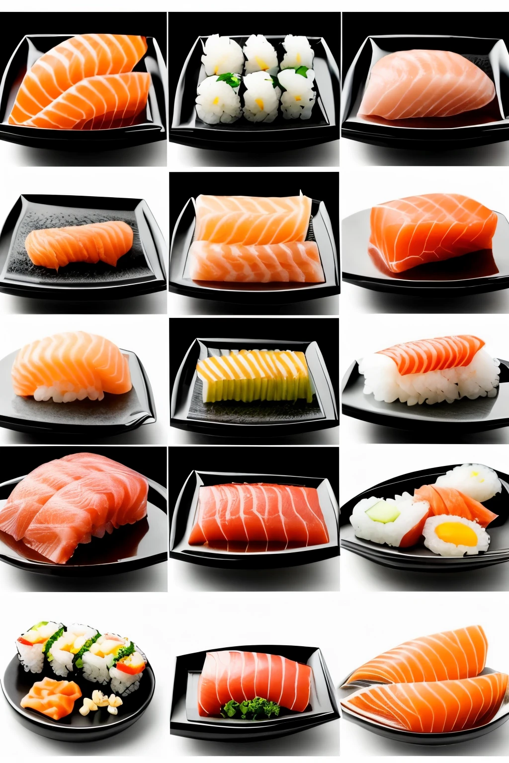 Sushi chef making nigiri sushi。
One serving per long plate。
Tuna lean meat、Fatty tuna、salmon、how much、Egg、sardine、Whelk。