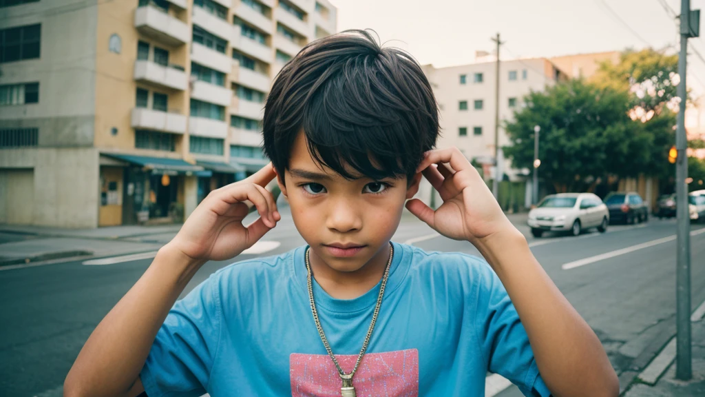 boy taking vibes in lofi music