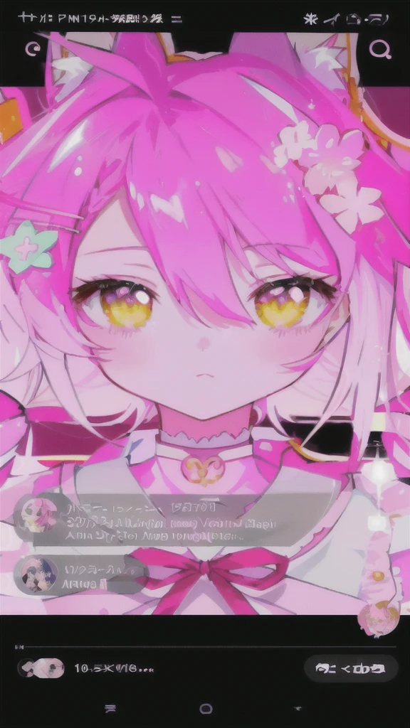 Anime a girl with pink hair, pink eyes, anime vibes, anime style. 8k, anime moe artstyle, live2d virtual youtuber model, pink twintail hair and cyan eyes, anime styled, anime artstyle, glowing pink face, pinterest anime, anime inspired, beautiful anime catgirl, anime waifu