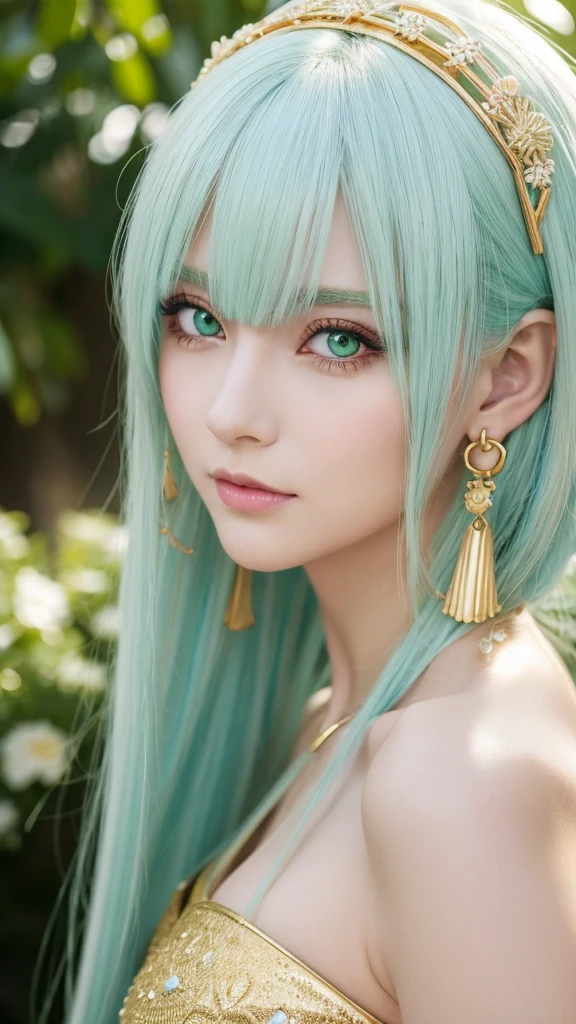 Green eyes and white hair、Anime characters with gold earrings, Today's featured anime is still, Close-up of a young anime girl, Young woman anime visual, 2 0 1 9 anime screenshots, Has a sharp gaze, Cute girl anime visuals, seven deadly sins anime, From 1 piece, Portrait of a girl in the Knights of the Zodiac, Haruno sakura