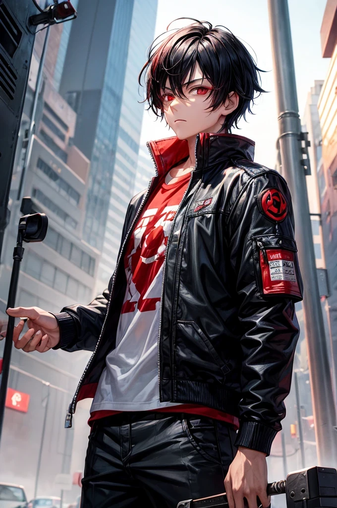 Boy.Cool. Red eyes black hair. Cool apocalypse backround 
