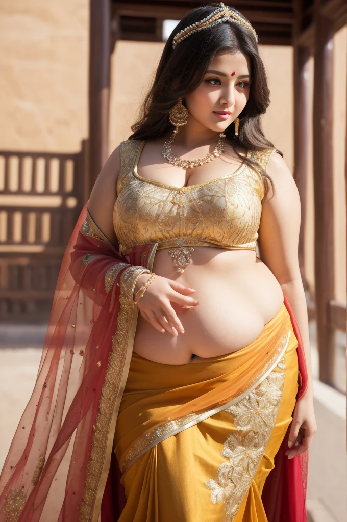 1 Heavenly beautiful and goddess beauty cute and sweet looking face Arabian woman in Jiaju Tibetan Village, China, Heavenly beautiful Overweight, Heavenly beautiful Extremely fat, Heavenly beautiful and attractive Chubby figure , Heavenly beautiful looking and eye catching luxury style tight fitting Indian traditional transparent sarees , reaching out, Heavenly beautiful Arabian woman, 16k, High resolution, masterpiece, highest quality, fine skin, outside view, Realistic Photograph, size 45 and waist size 32, close up face view