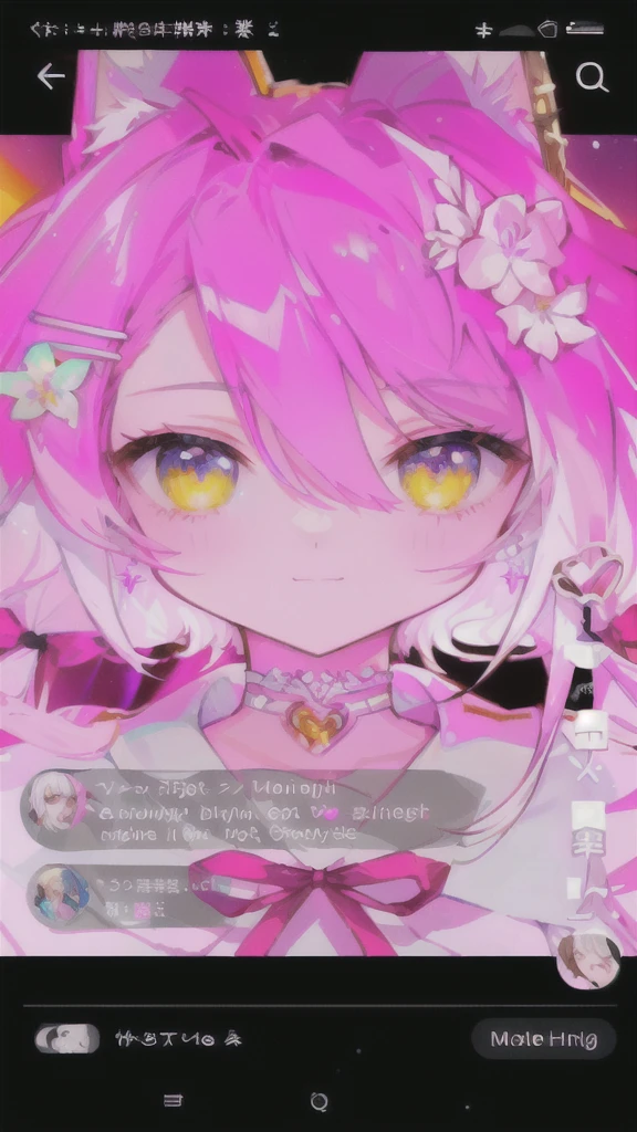 ​masterpiece, of the highest quality, Highly detailed,The best shading、 Beautiful anime face, white hair and blue eyes, full body Esbian, Standing, Good posture,、Hold up your little finger、Glowing skin, ear piercings,Shorthair,Side tail、Bangs that hide the eyes、Cool Face、、Hanging、 Bright white hair color, Hairpin,(A smile:0.8),(embarrassed from:1.1)、(perspiring;0.8)、Purple eye color、Hanging、normal hands, Colossal , Ring-shaped bangle on left hand, Choker,hair pin、Thin ribbon、 Idol jacket、Tube Top Shirt、Plaid pleated skirt、panthyhose、Navel、clothes shiny、Ring overhead、 Night, fullmoon, starrysky、Scattered light particles, Blurry background image,