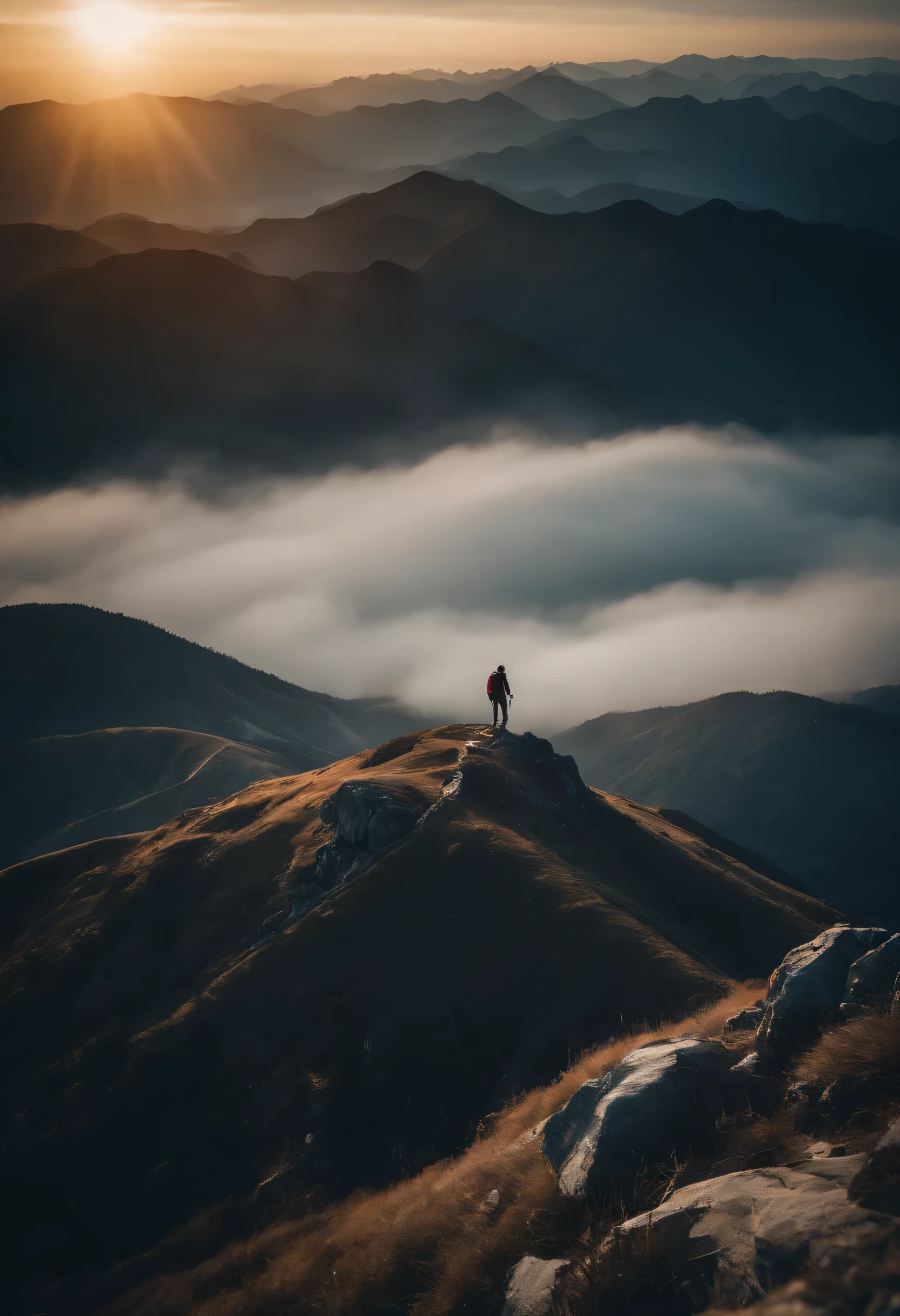 top of the mountains、reaching the summit、beautiful view、 amazing composition, Climb to the top、You can see the top、reach the summit、summit of the mountain、reaching、