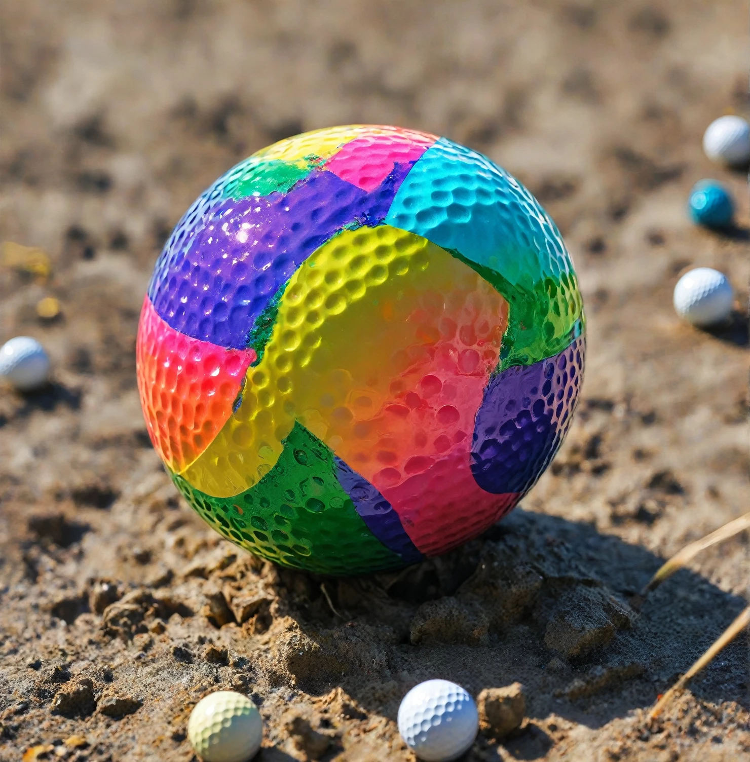 Rainbow color golf ball