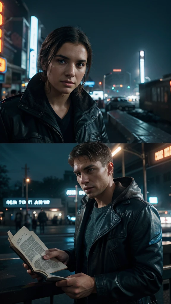 Alex decided to use this time to focus on other activities, like reading and spending time with friends, 4k realistic imagery, blue scenery like a movie scene, old american setting, inspired by blade runner movie scene, blue tone,