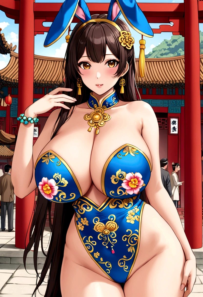 big breasts Ancient China bunny suit public