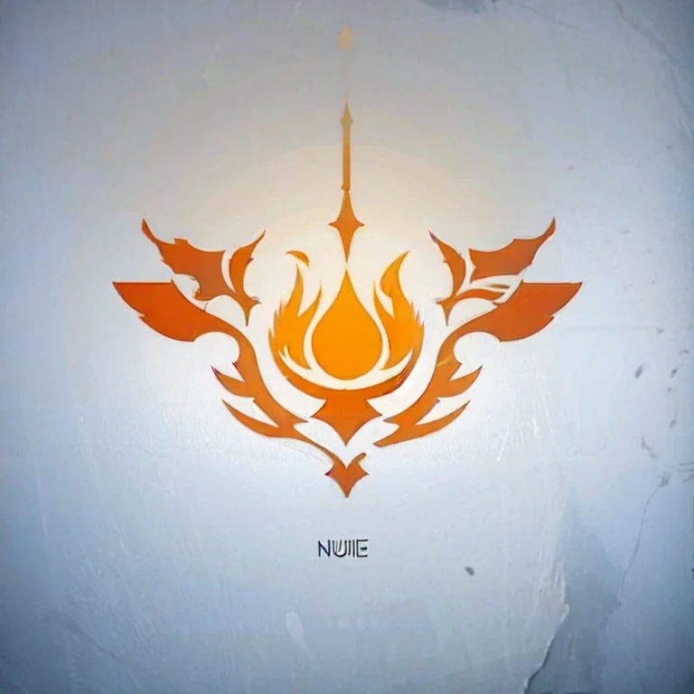 a logo using a detailed flame design, very simple for a fire faction in an RPG world, fire emblem, just orange color, mighty, bold, concentrated, Symmetrical, chic, high qualiy