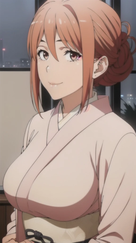 (masterpiece, best quality, unity 8k wallpaper, highres), ambient light, 1milf, solo, (super_beautiful_detailed hair face eyes nose mouth skin, slender:1.3), BREAK
(Night:1.7), Before Window, sitting at attention, sitting on couch, purple_kimono,sash, shouji, shrine, japanese_clothes, black_hair, Hair_bun, lipstick, Manga, 30yo, mature female, gigantic long sagging breasts, looking at viewer