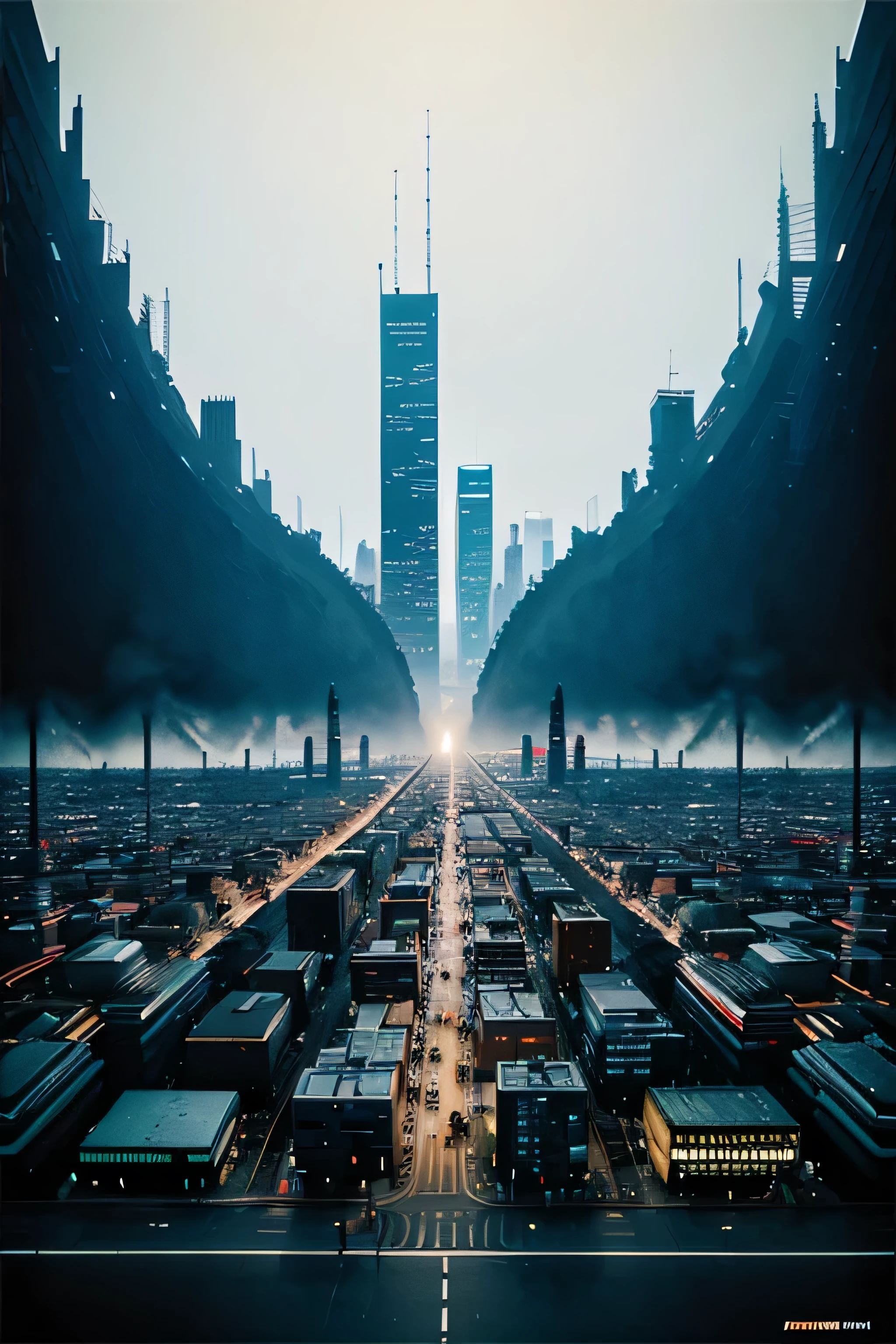 Abstract technology city painting