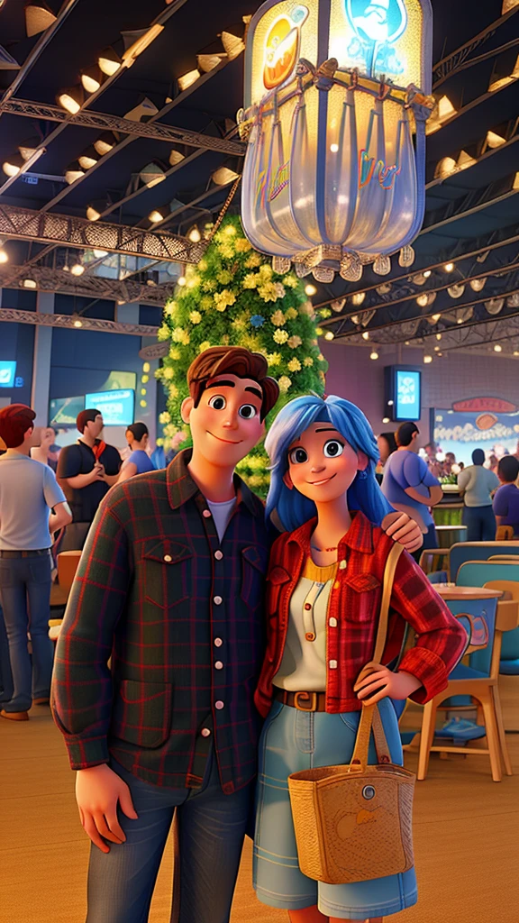 A Disney Pixar style couple at the June party, high qualiy, best qualityer