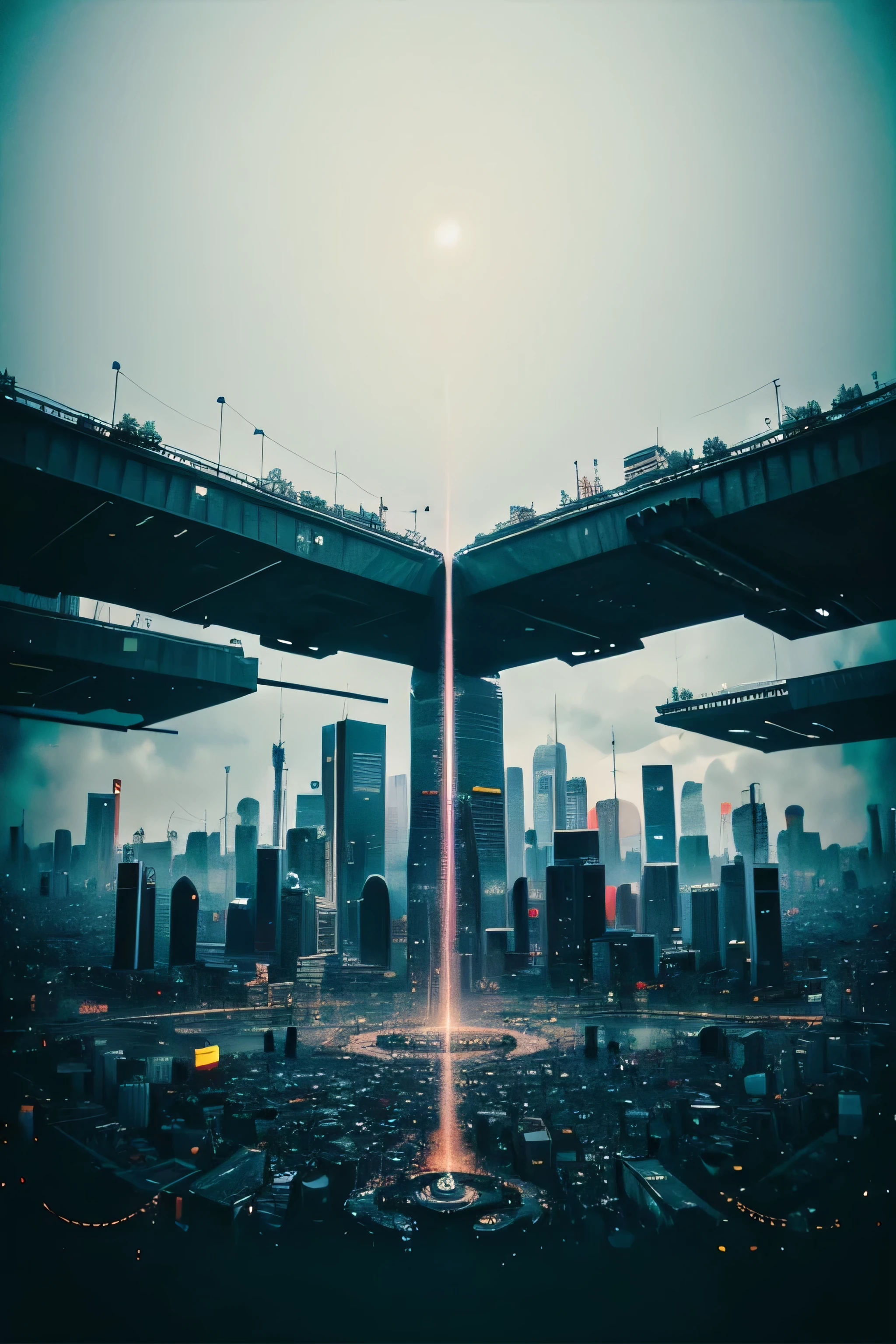Abstract technology city painting