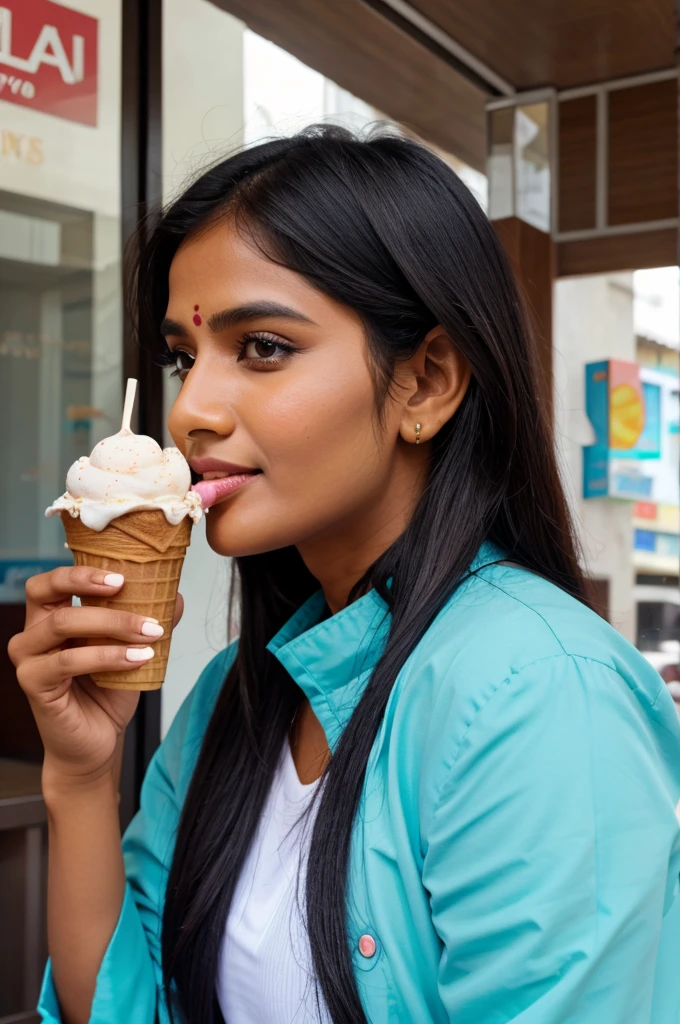 Dhuruv rathee having a ice cream