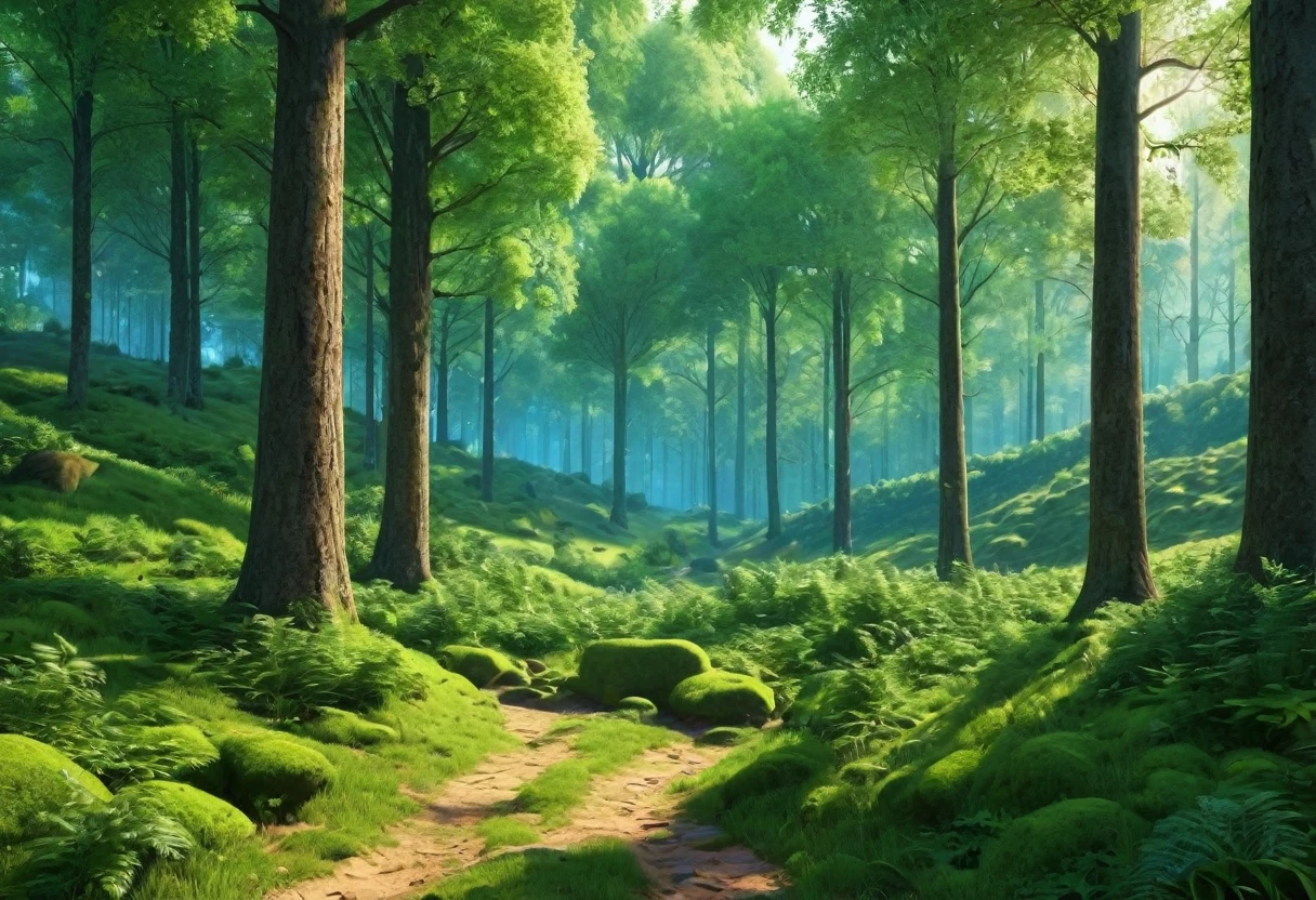 very beautiful forest landscape, extremely detailed