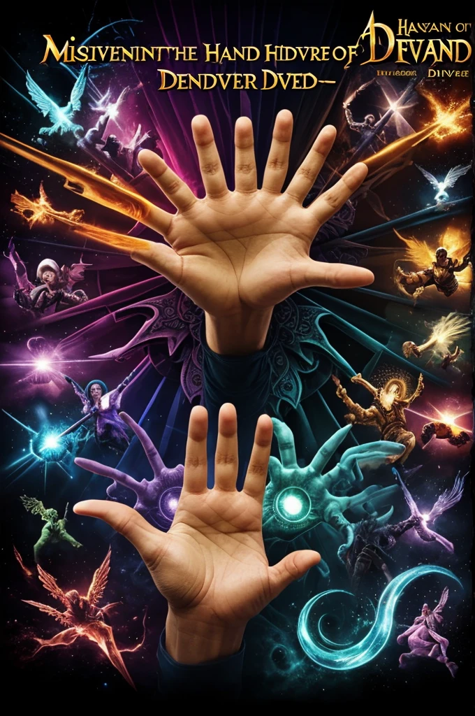 Create a hand and from under the mischief Diverzona family with the hand of God