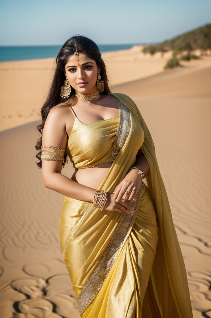 1 Heavenly beautiful and goddess beauty cute and sweet looking face Arabian woman in Dune du Pyla, France, Heavenly beautiful Overweight, Heavenly beautiful Extremely fat, Heavenly beautiful and attractive Chubby figure , Heavenly beautiful looking and eye catching luxury style tight fitting Indian traditional sarees , reaching out, Heavenly beautiful Arabian woman, 16k, High resolution, masterpiece, highest quality, fine skin, outside view, Realistic Photograph, size 45 and waist size 32, close up face view