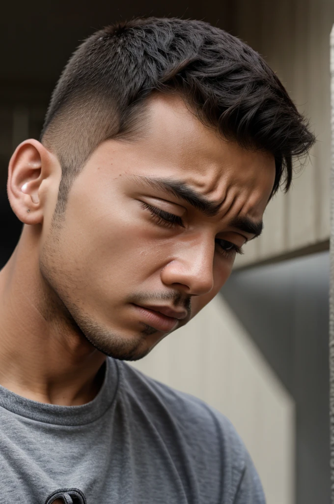 Boy crying break up