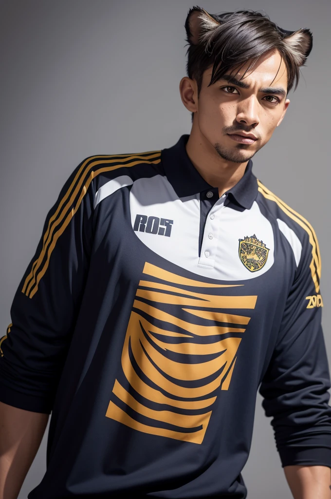 fierce tiger, wearing the novorizontino shirt, with saying: we move on to the semi final! Go sub 09! That Polo..