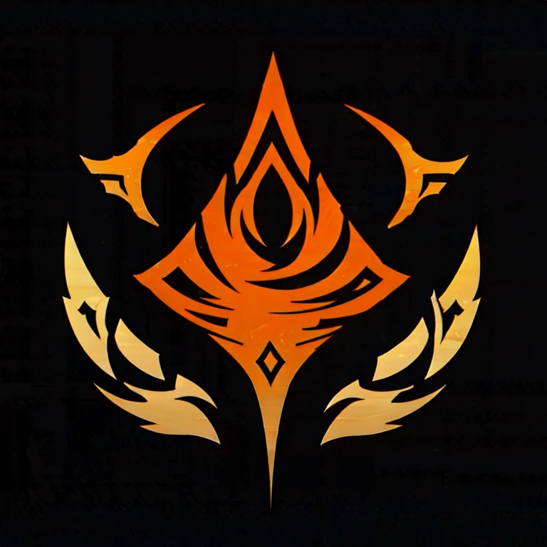a logo using a detailed flame design, very simple for a fire faction in an RPG world, fire emblem, just orange color, mighty, bold, concentrated, Symmetrical, chic, high qualiy, com fundo branco, 8K