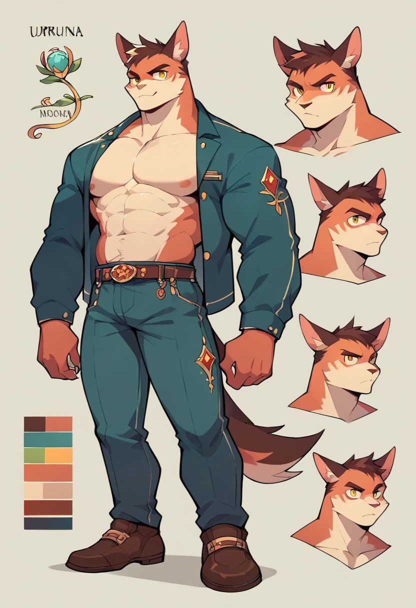 cover page, highres, top quality, best quality, paid reward available, unparalleled masterpiece, perfect artwork, absurdres, High-quality illustrations(style of final fantasy)(concept art, character sheet)perfect anatomy(handsome boy, kemono)(furry anthro),