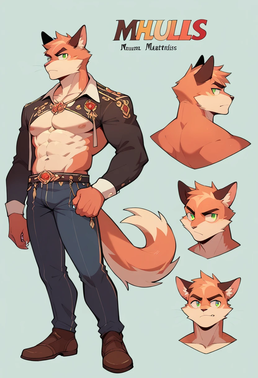 cover page, highres, top quality, best quality, paid reward available, unparalleled masterpiece, perfect artwork, absurdres, High-quality illustrations(style of final fantasy)(concept art, character sheet)perfect anatomy(handsome boy, kemono)(furry anthro),