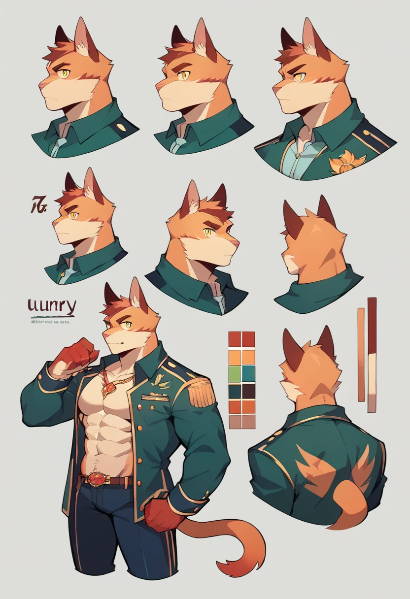 cover page, highres, top quality, best quality, paid reward available, unparalleled masterpiece, perfect artwork, absurdres, High-quality illustrations(style of final fantasy)(concept art, character sheet)perfect ???????(handsome boy, kemono)(furry anthro),