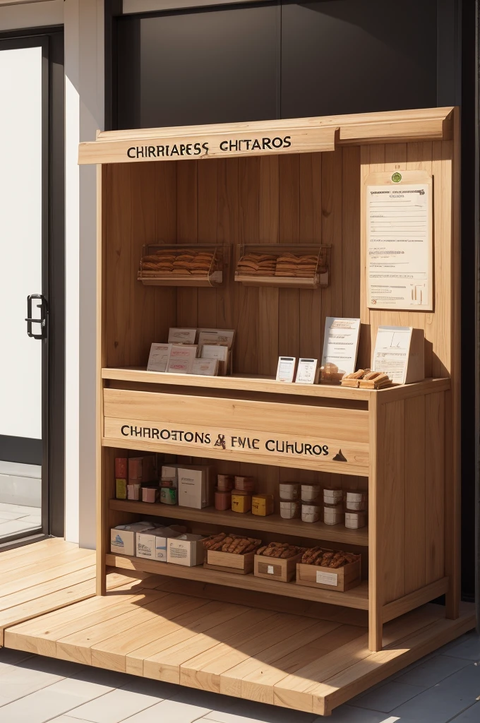 Churros stand for mockup, with medicine box