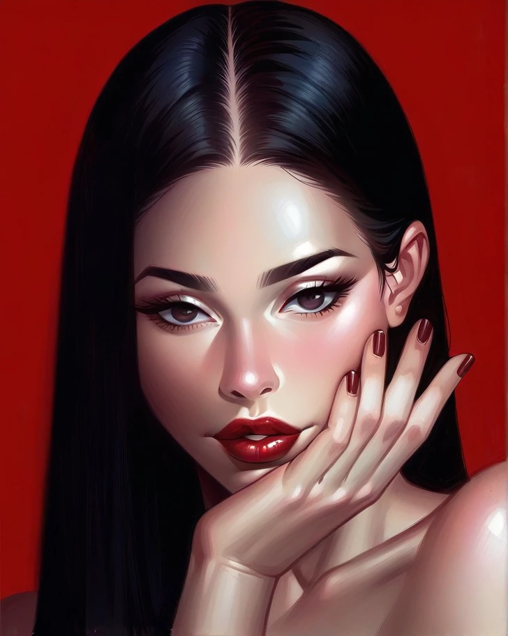Precious lady, beautiful eyes, full lips, Red lips, real lips, beautiful lips, RED AND BEAUTIFUL LIPS, beautiful woman, HD quality, digital art