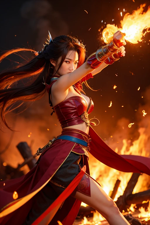 Dragonクエスト　woman　Warrior　Dragon　Get hit by fire attack　Crippling