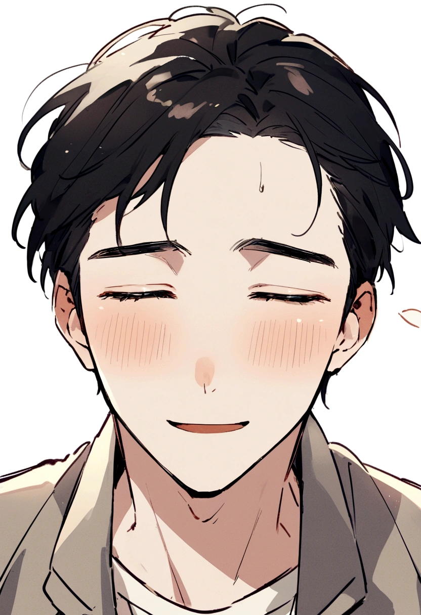 A man in his 20s wearing a casual suit, Background Removal, Black Hair、Cute face、Gentle expression、sincerity、True Face、One person、Positive
