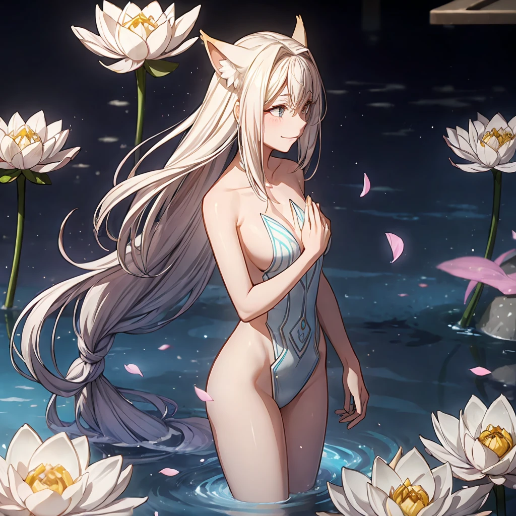 No ethereal realm of Celestial Lotus, where reality intertwines with magic, resides a mysterious figure: The Petal Dancer. She's a hybrid creature, with fox features and a transcendental aura.
Physical characteristics:
head and ears: The Dancer has a graceful head, adorned with silver hair that flows like rivers of light. His eyes are deep and enigmatic, reflecting the wisdom of the centuries. The pointy ears, fox-like, capture even the subtlest whispers of the wind.
tails: She sports not one, but seven tails, each one fuzzier than the last. Each tail is an extension of your soul, and they move in harmony with your feelings and thoughts.
intricate tattoos: Ancient and magical symbols adorn her white skin. They tell stories of epic battles, lost love and cosmic secrets. Tattoos glow softly, like stars hidden beneath your epidermis.
Delicate hands: His hands are thin and elegant, with long fingers and translucent nails. She holds a white lotus flower reverently, as if it were a sacred treasure.
enviroment:
The Dancer is in a field of floating petals. These petals are crystal clear and iridescent, like the wings of enchanted butterflies. They dance around her, forming an ethereal veil.
Light is soft and diffuse, filtering through the petals and creating an ethereal glow. It feels like time is suspended in this place.
Meaning:
The Petal Dancer é uma guardiã da pureza e da iluminação. It represents the connection between the material and spiritual world.
The lotus flower in your hands symbolizes the search for truth and transcendence of adversity.