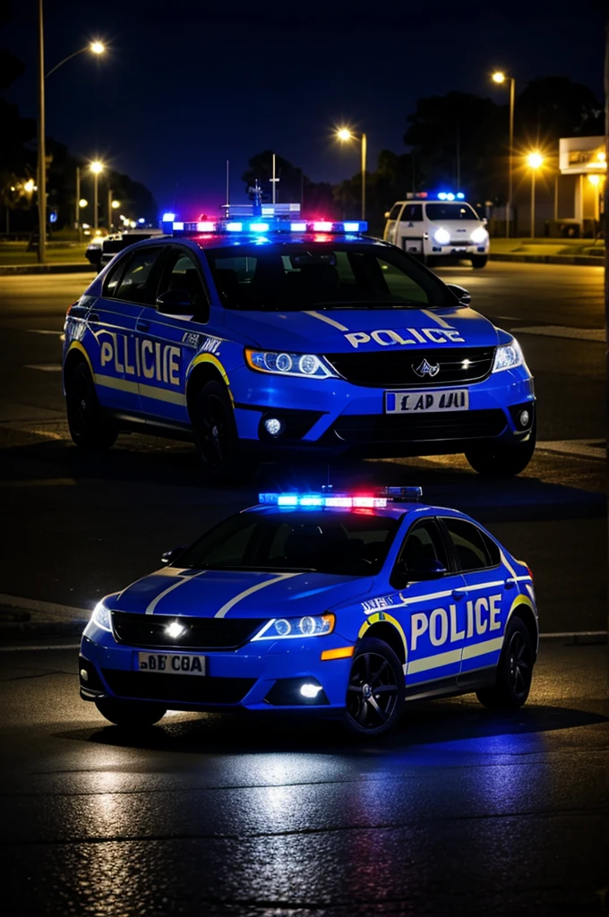 Police car at night terror mode