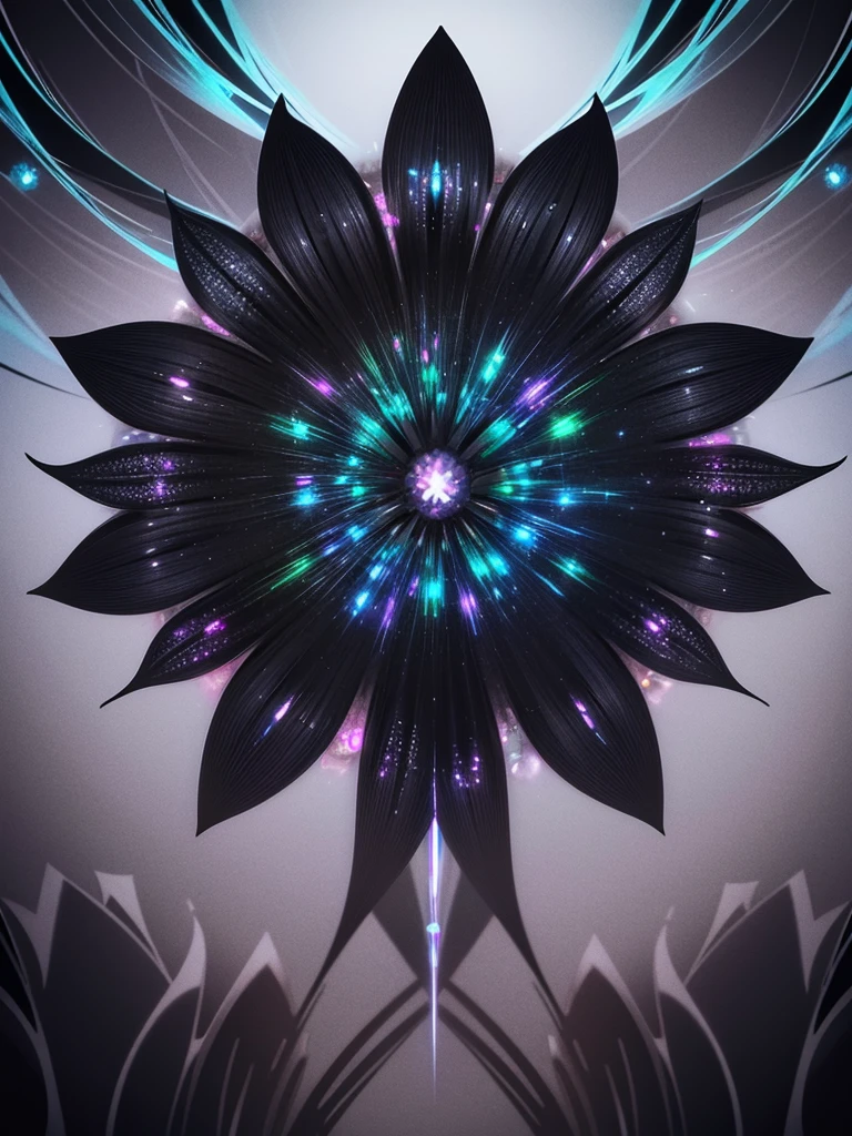 black flower an attractive iridescent fractal