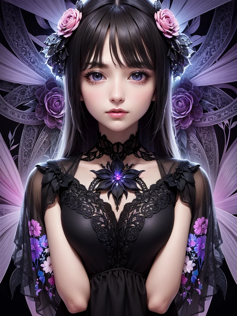 black flower an attractive iridescent fractal