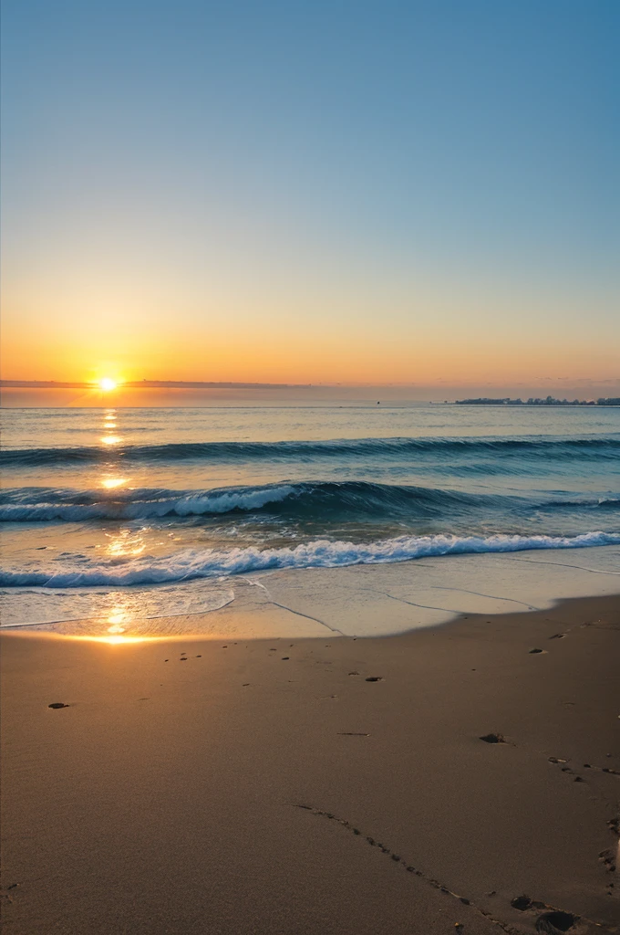 Skyline, beach view, sunrise