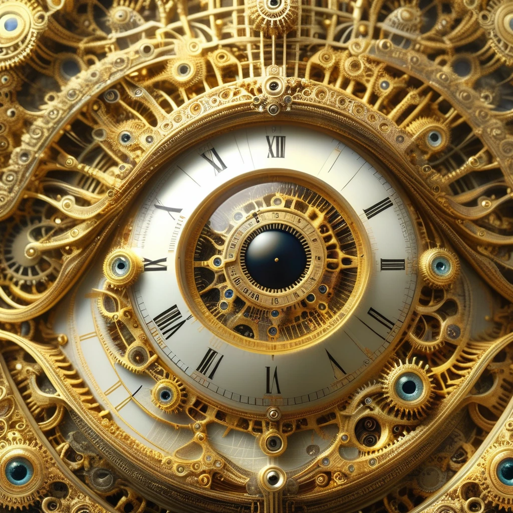 oeil d'or timeart, anatomically very realistic,anatomical details, very detailed, cinematic, Professional light, very detailed, finely detailed, fractal details