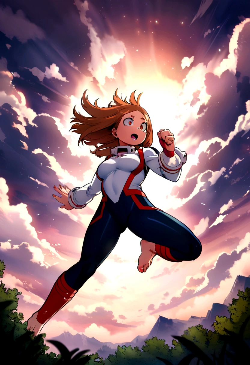 Ochako from my hero academia, perfect detailed feet.