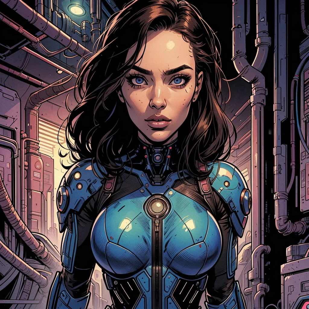 (masterpiece), (best quality), (very detailed), (1 woman), (cyberpunk), Asian female agent, detailed eyes, Detailed nose, Detailed lips, perfect face, perfect body, sexy pose, women combat suit, Focus on head and upper body, straight ahead, portrait