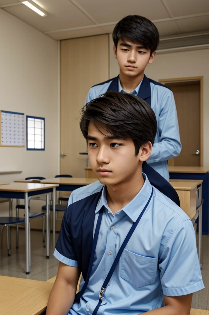 Nemu, a normal high school boy student but facing pressure from life:
- Got scolded at part-time job