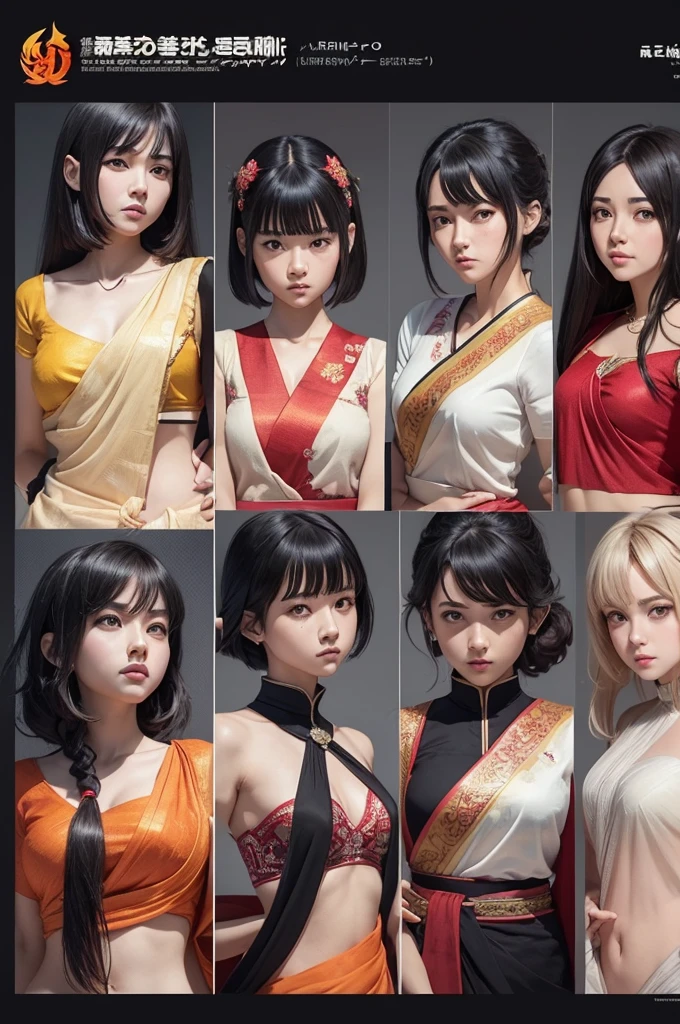 ((masterpiece)),(((best quality))),(character design sheet, same character, front, side, back), illustration, 1 girl, hair color, bangs, hairstyle fax, eyes, environment change scene, Hairstyle Fax, Pose Zitai, Female, Shirt Shangyi, Star, Charturnbetalora, (simple background, white background: 1.3), --6