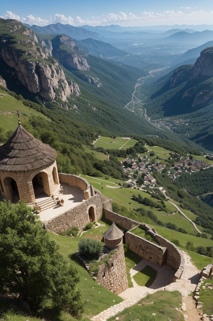 Medieval Xasa next to a small mountain