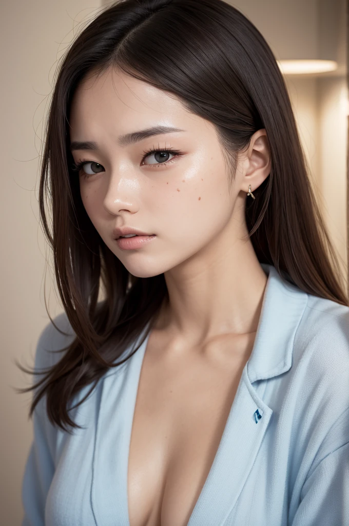 Woman with pimples 
