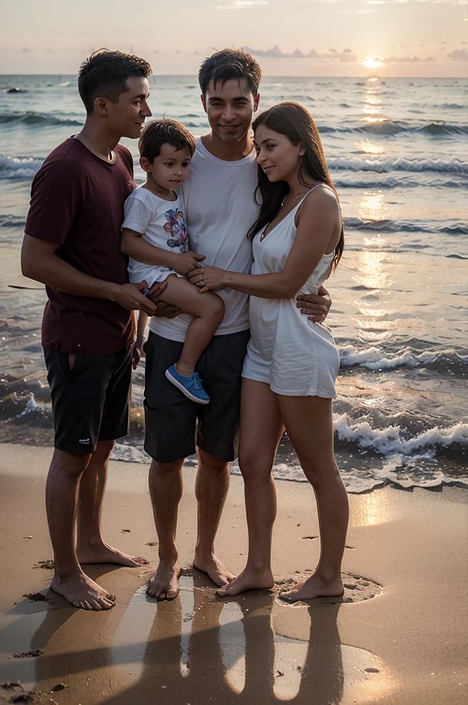 Naked family on a nude beach - SeaArt AI