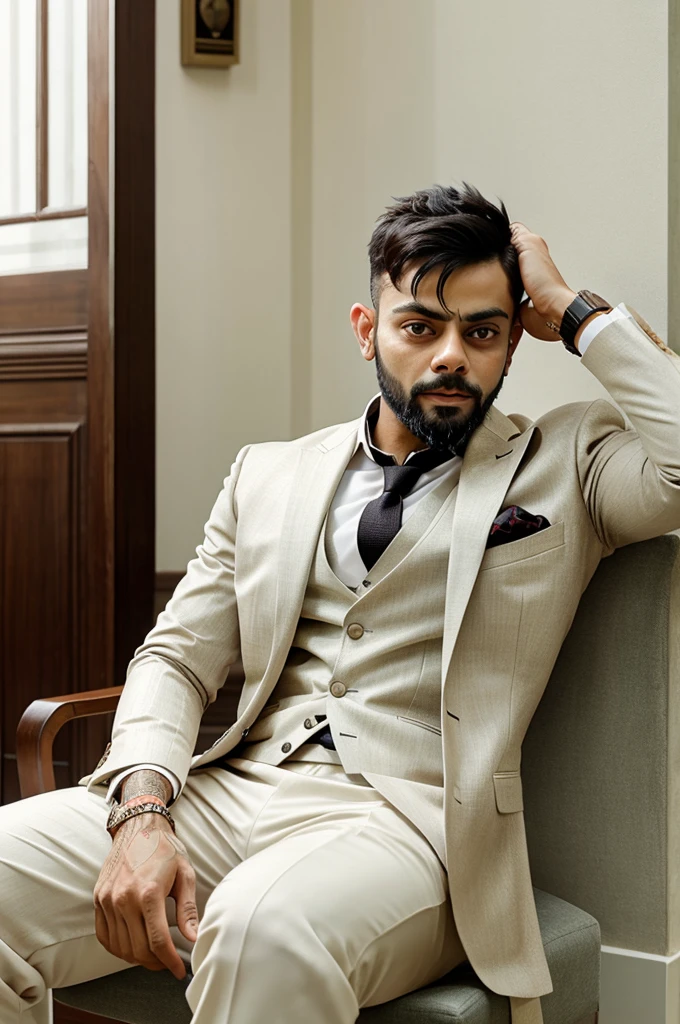 Virat kholi in formals and sitting