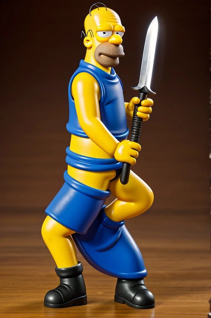 Homer Simpson with a ninja sword