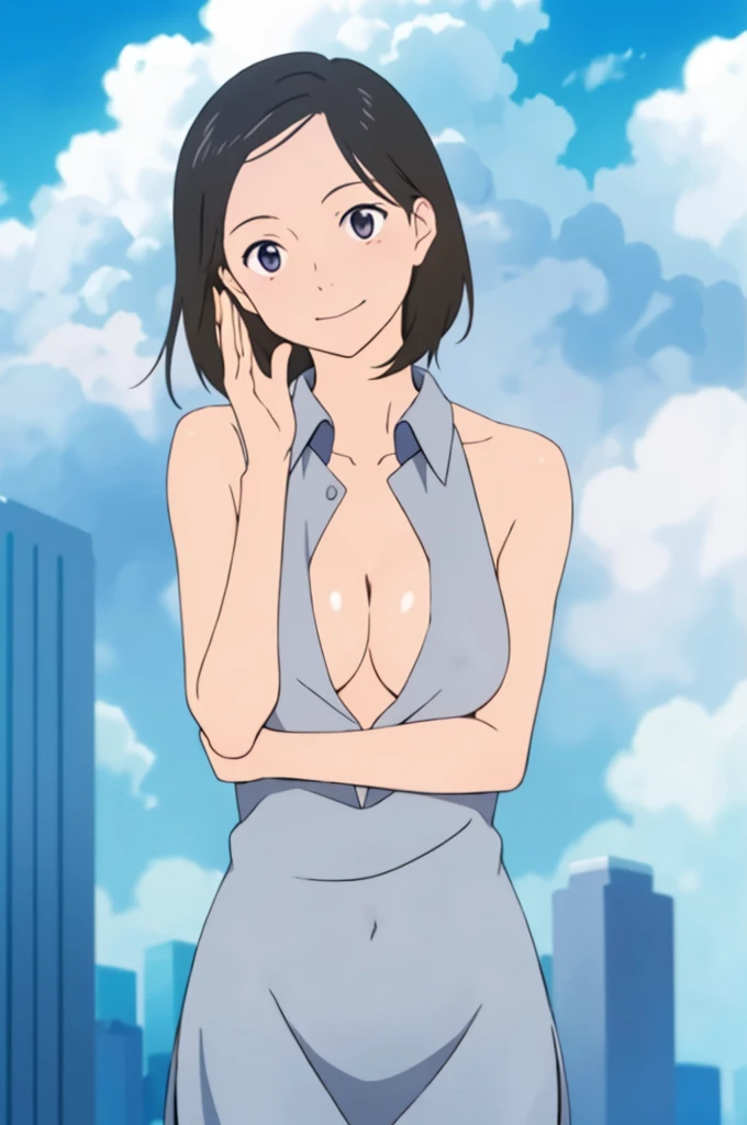 masterpiece, Highest quality, alone,One girl,View your viewers,city,Anime Style,
Tamaki,topless、Large Breasts、Bare nipples、Erect nipples、Upper body close-up、Naked upper body、Embarrassed smile、Erotic look、Put your chest close、Beautiful and protruding nipples、Approaching the full screen、Blushing、Embarrassed expression、stick out a long tongue from the mouth、照れてBlushing、Watery eye